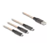 DeLOCK USB-Kabel 1,2 m USB 2.0 USB A USB C/Micro-USB B/Lightning Transparent