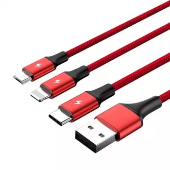 UNITEK C4049RD USB-Kabel 1,2 m USB A USB C/Micro-USB B/Lightning Rot
