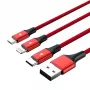 UNITEK C4049RD USB-Kabel 1,2 m USB A USB C/Micro-USB B/Lightning Rot