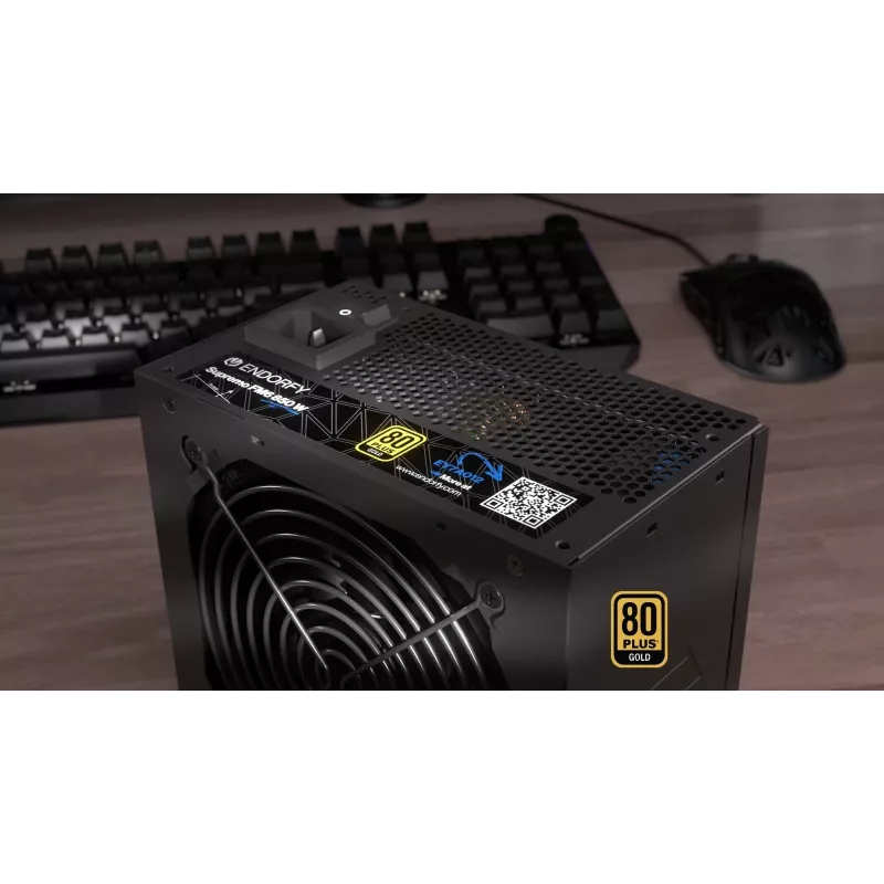 Netzteil ENDORFY Supremo FM6 850 W, 24-Pin-ATX, vollmodular, 80 PLUS Gold, 120-mm-Lüfter, Schwarz