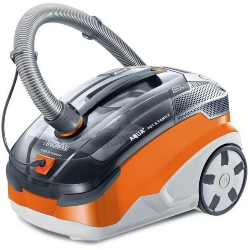 Bodenstaubsauger THOMAS Aqua + Pet & Family 1,8 L — Trocken- & Nasssauger, 1700 W, orange/grau