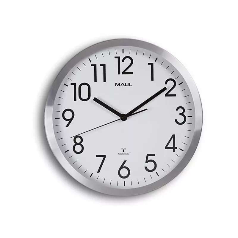 MAUL Wanduhr MAULmove - AA - 1,5 V - Aluminium - Weiß - Aluminium - Glas - 35 mm (9063008)