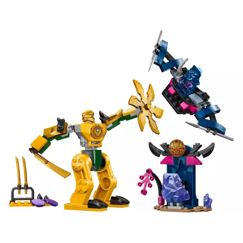 LEGO NINJAGO Arins Kampf-Mech Actionfigur Ninja-Spielzeug für Jungen und Mädchen ab 4 Jahren, Dragons Rising Set mit Arin Minifigur und Mini-Kata