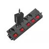 Power Extension LogiLink LPS251 1.5m 4 AC Outlets Indoor Schwarz