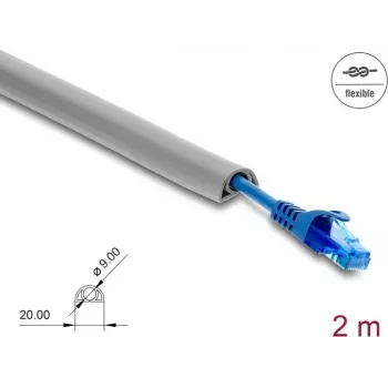 Kabelhülle DELOCK 20765 PVC Grau 1 Stück