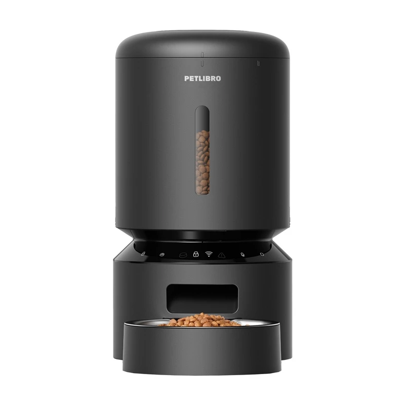 Haustierfutterautomat Aptel Petlibro Granary WiFi 5 L — automatischer Trockenfutterspender (schwarz)