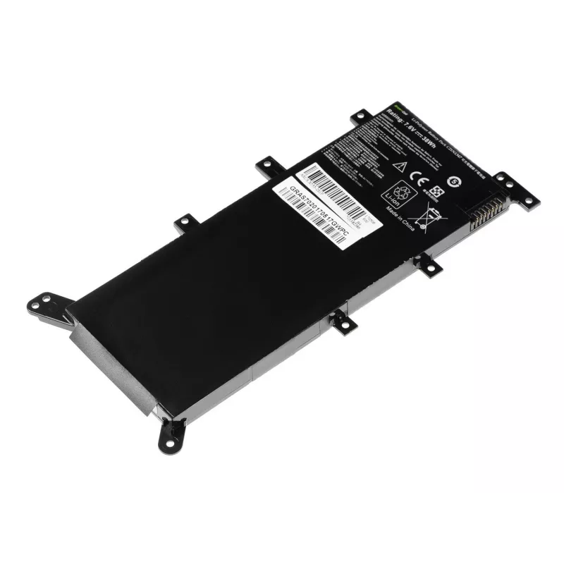 Laptop-Akku Grün Cell für ASUS A555 F555 K555 R556 X555, LiPo 4000 mAh, 7,6 V, 4 Zellen, schwarz