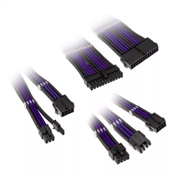 Kolink Core Adept Braided Kabel Extension Kit - Jet Schwarz/Titan Lila