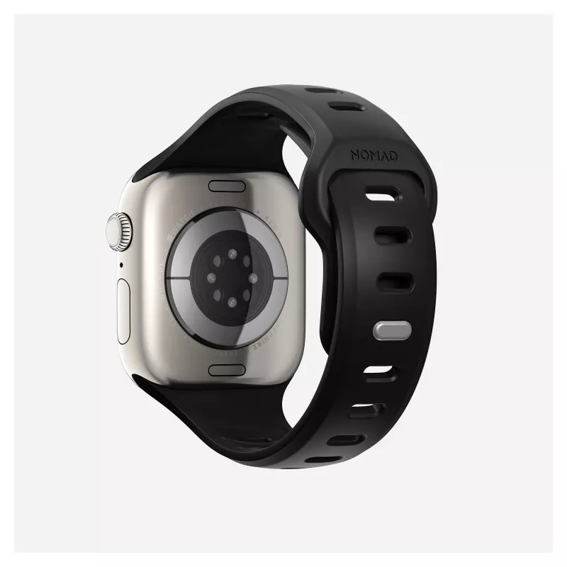 Uhrenarmband Nomad Tempo Band Schwarz Gummi, 18 mm Breite, passend für Handgelenke 135–175 mm