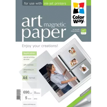 Magnetisches Fotopapier ColorWay PGA690005MA4 A4 690 g/m², magnetische Rückseite, schwer für Drucke