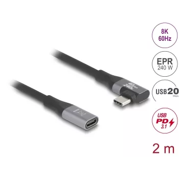 USB-Kabel DeLOCK 81148 2m USB-C Schwarz 20 Gbit/s