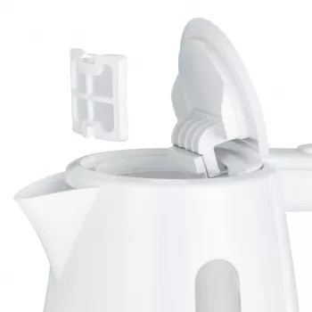 Elektrischer Wasserkocher SEVERIN 1 L 2200 W weiß – kabellos, 360° Basis, verdecktes Heizelement