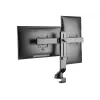 Tripp Eaton Tripp Lite Series Dual-Display Monitor Arm mit Tischklemme und Tülle - höhenverstellbar, für 17 bis 27 Zoll Monitore - Montageset - für 2 LCD-Bildschirme - Stahl - Schwarz - Sc
