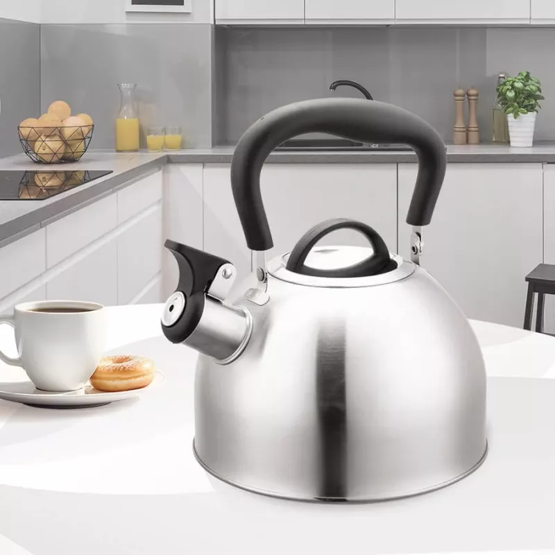 Wasserkocher Maestro MR-1336 1,8 L, Edelstahlgehäuse, schwarzer kühler Griff