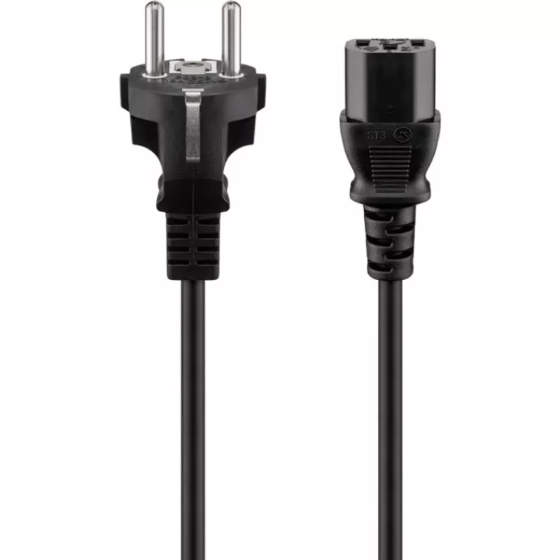 Goobay IEC-Kabel 5 m Schwarz Netzstecker Typ F IEC C13 H05VV-F3G