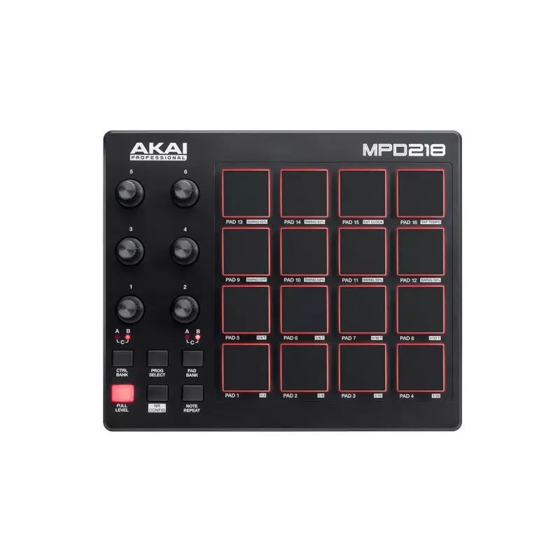 Audio Mixer Akai MPD218 Schwarz 16 Pads USB MIDI Controller