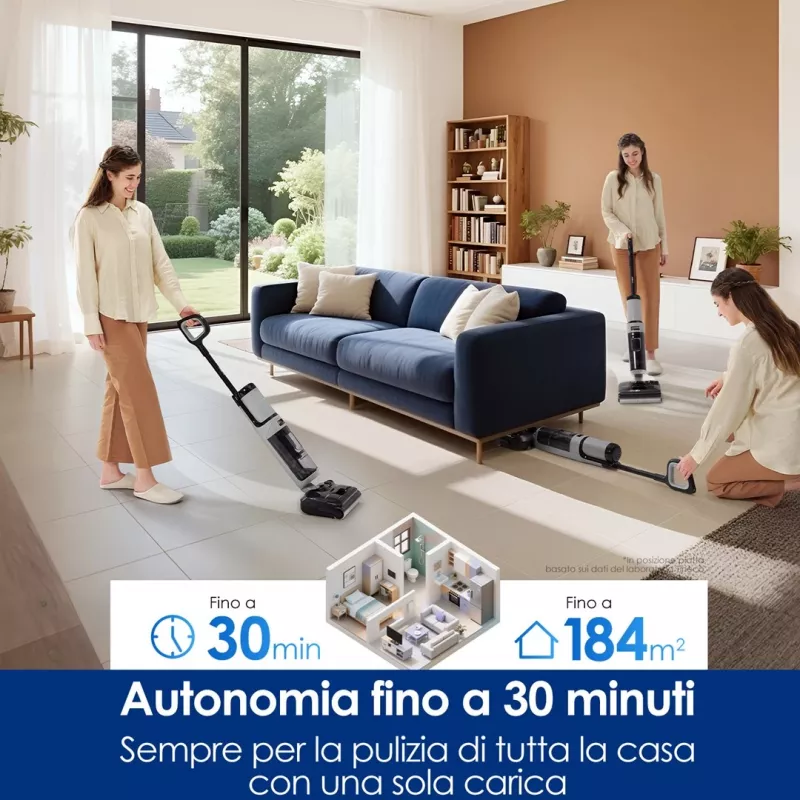 Kabelloser Bodenreiniger Tineco Floor One i5 Stretch Plus – leichter, Nass- & Trocken-Bodenwischer in aufrechter Bauform