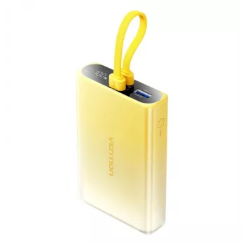 Vention 10000mAh Powerbank mit LED-Anzeige, USB-C + Lightning + USB-A, 22,5 W (gelb)