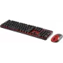 Tastatur-Maus-Set Renkforce RF-DS-RETRO QWERTZ Schwarz Rot – kabelgebundenes Combo mit QWERTZ-Layout