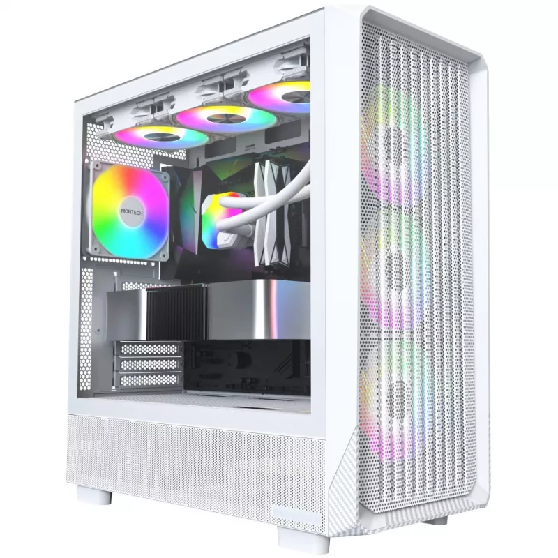 PC-Gehäuse Montech X5 Midi Tower Weiß ATX 3x140mm Lüfter