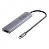 USB-C-Hub Unitek H1124AGY01 mit 100W PD, HDMI 2.0, 2x USB‑A, 2x USB‑C, SD/microSD-Kartenleser — Aluminium