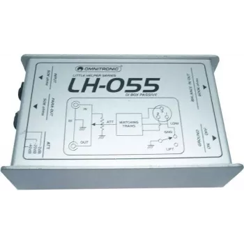 Passive DI-Box Omnitronic LH-055 1-Kanal — passive Direktbox für Instrumenten-/Line-Nutzung, 1 Eingang, symmetrischer XLR-Ausgang