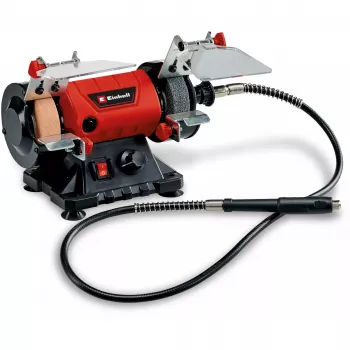 Tisch-Schleifmaschine TC-XG 75 Kit (Rot/Schwarz, 150 Watt, umfangreiches Zubehörset für Polier- und Schleifarbeiten)