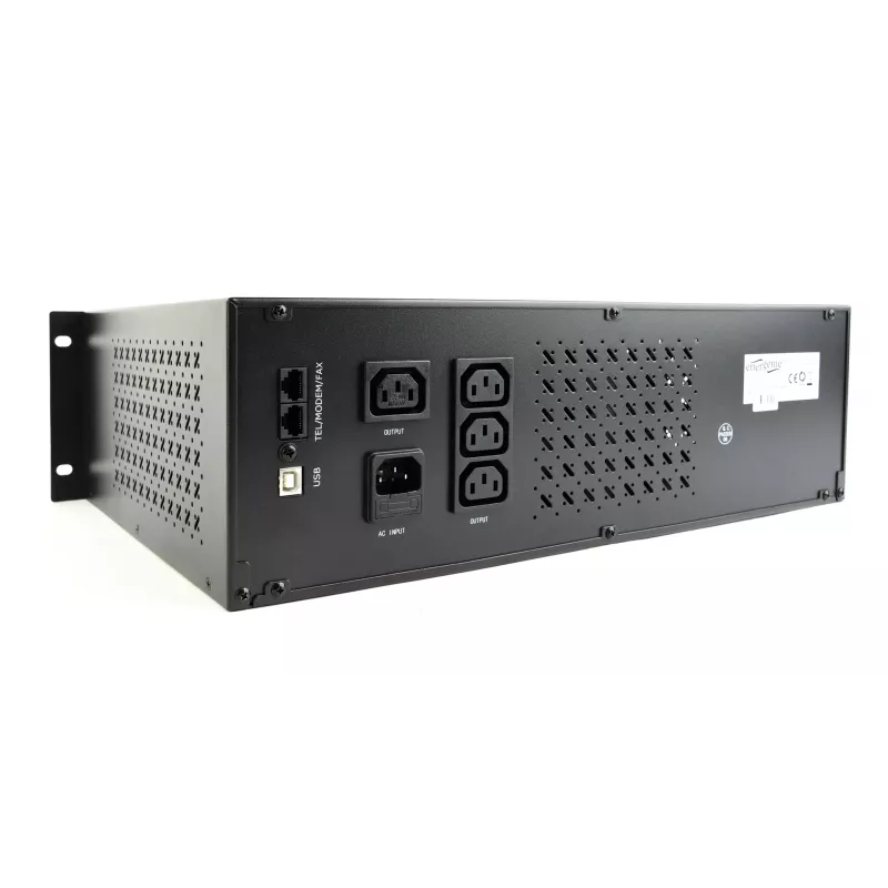Gembird - USV Rack 19'' 3,4U 1500VA, 4x IEC 230V Ausgang, IEC14 Eingang, RJ11, USB, LCD Line-Interactive 1,5 kVA 900 W 4 Steckdosen