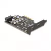 PCI Express x4 Karte DELOCK 90345 mit 2 externen USB Type-C Anschlüssen