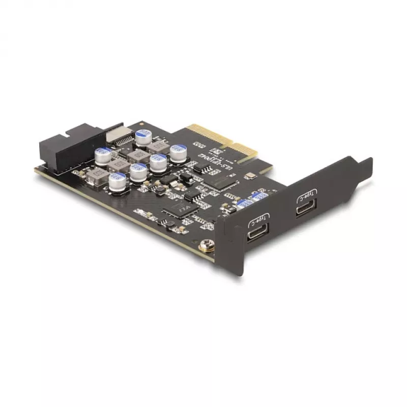 PCI Express x4 Karte DELOCK 90345 mit 2 externen USB Type-C Anschlüssen