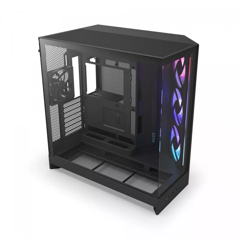 PC-Gehäuse NZXT H9 Flow RGB Midi Tower Schwarz