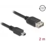 DeLOCK USB-Kabel USB 2.0 2 m Mini-USB B USB A Schwarz 81525
