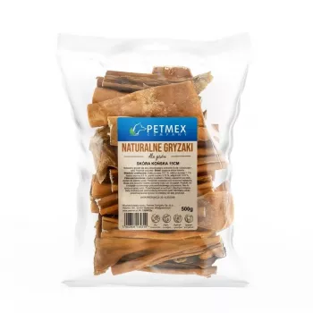 Kauartikel PETMEX Pferdehaut 500 g — natürlicher Einzelzutat-Pferdekauartikel für die Zahnpflege, Monoprotein, gluten- und sojafrei