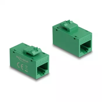 Keystone-Modul DELOCK 90640 — flacher RJ-45-Einsatz, grün, 16,2×30×20,5 mm
