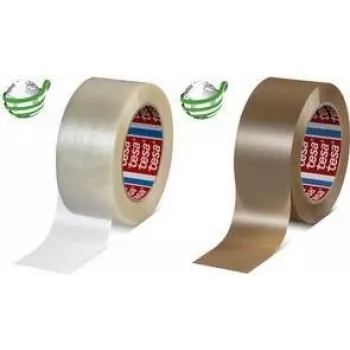 Packband Tesa PET-Packband mit Kautschukkleber 132 m x 50 mm, braun
