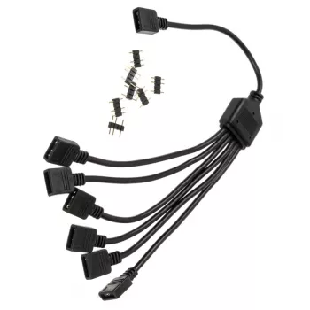 RGB splitter Kabel EK Water Blocks EK-D-RGB 6-Fach D-RGB Splitterkabel