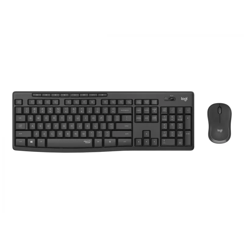 Logitech MK295 Silent – Tastatur-Maus-Set – Kabellos – 2,4 GHz – Graphite – Ungarisches Layout