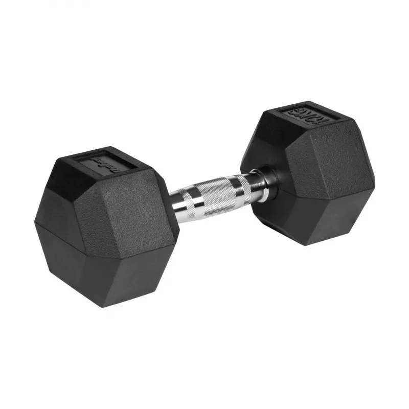 Gummierte Gusseisen-Hanteln HEX 2x10 kg REBEL ACTIVE