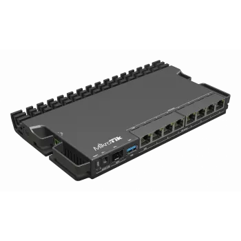 Kabelgebundener Router MikroTik RB5009UPR+S+IN — 8x RJ-45 PoE-Ports, 2,5GbE, SFP+-Steckplatz, RouterOS