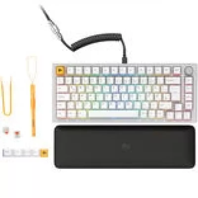 Mechanische Tastatur GLORIOUS GMMK Pro 75% Weiß Hot-Swap RGB, ISO-Layout