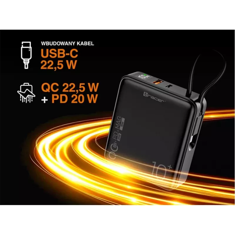 Tragbares Ladegerät Tracer Scout 10000 mAh MAG+PD+QC