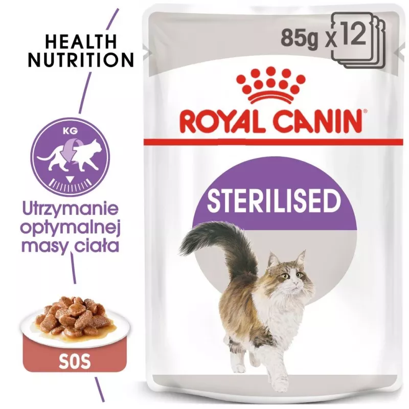 ROYAL CANIN FHN Sterilised in Soße – Nassfutter für ausgewachsene Katzen – 12x85g