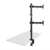 Maclean MC-967 Doppelter vertikaler Monitor-Tischhalterung Bildschirmhalter max. VESA 100x100, 13-27, 2x 9 kg, pulverbeschichtet, neigbar, drehbar, verstellbar