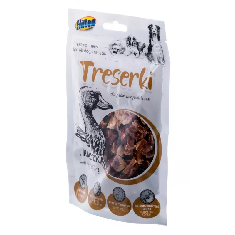 Hundetrainings-Leckerlis Hilton Treaning Treats Duck 80 g – weiche Trainingssnacks mit Entengeschmack