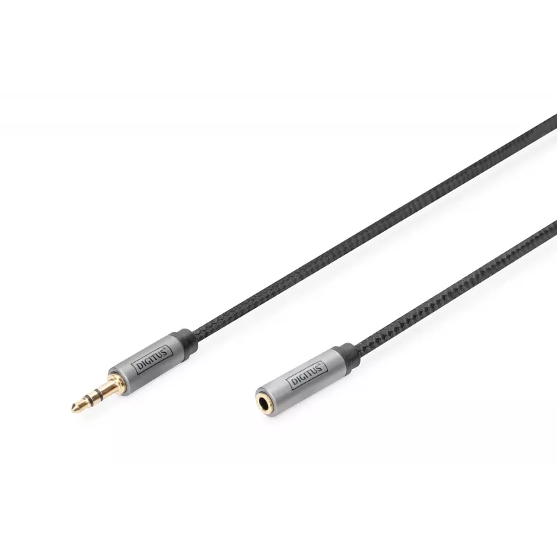 Digitus Audioverlängerungskabel 3,5-mm-Klinkenstecker auf 3,5-mm-Klinkenbuchse 1,8 m Schwarz