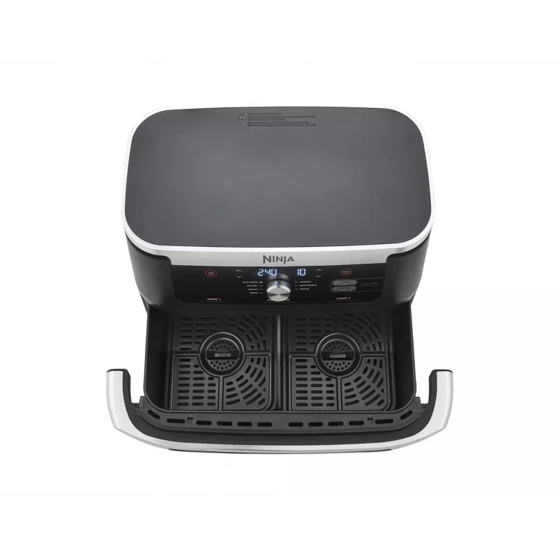 Doppel-10,4-L-Heißluftfritteuse Ninja AF500EU, Standgerät, 2470 W, Schwarz, Edelstahl