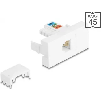 DELOCK Easy 45 Modul RJ12 Buchse LSA UTP Weiß 90897 – RJ12 Keystone-Modul, LSA-Anschluss, UTP