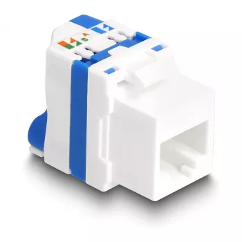 DeLOCK 88130 Keystone-Modul flach RJ-45 blau weiß 22,5 mm