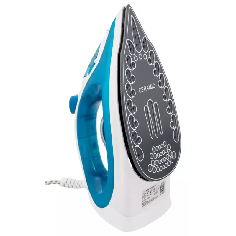 Dampfbügeleisen ESPERANZA EHI002 — 2200 W, Keramiksohle, Vertikaldampf, 0,815 kg, weiß/blau