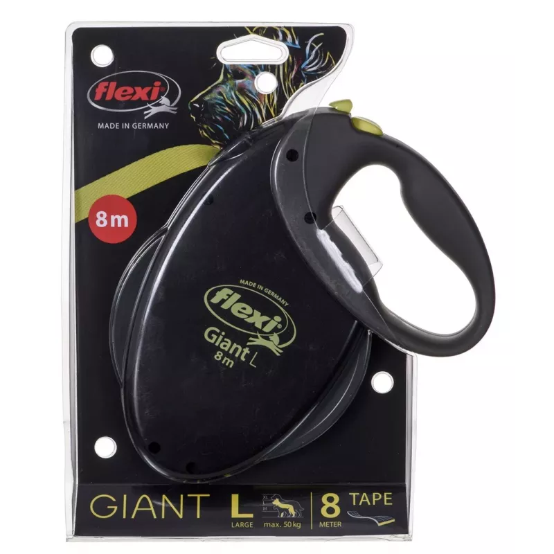 TRIXIE NEON GIANT L 8 m Schwarz, Gelb Hundeleine zum Ausziehen
